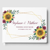 Livre D'or Mariage d'aquarelle géométrique de tournesol (Recto)