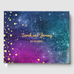 Livre D'or Mariage d'aquarelle Peacock bleu or moderne<br><div class="desc">Livre d'hôtes mariage aux couleurs paon tendance. Design moderne couleur bleu paon et or aquarelle pour votre suite mariage, faire-part de mariage. Couleurs paon tendance avec des accents point or design pour le couple moderne. Customisez avec vos informations et votre message et les noms des couples. Design génial de TLS...</div>