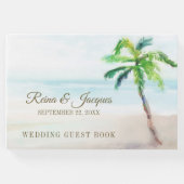 Livre D'or Mariage d'aquarelle Tropical Beach Palm Tree (Devant)