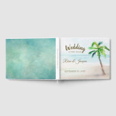 Livre D'or Mariage d'aquarelle Tropical Beach Palm Tree (Complet)