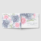 Livre D'or Mariage d'aquarelles bleu et rose (Complet)