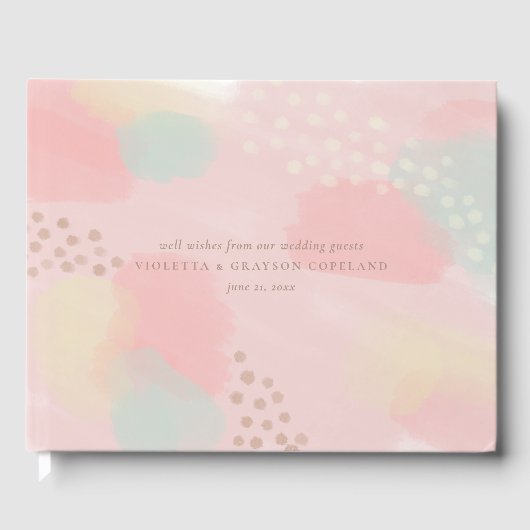 Livre D'or Mariage d'art Abstrait Pastel Peach (Recto)