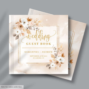 Livre d'or Mariage de Boho en Poudre rose automne