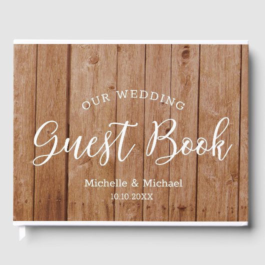 Livre D'or Mariage de bois rustique (Recto)