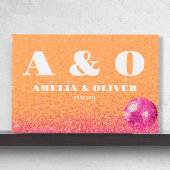 Livre D'or Mariage De Boules De Disco Rose Chaud Et Orange Ré