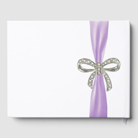 Livre d'or Mariage de Bow Diamond Ribbon violet (Verso)