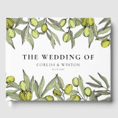 Livre D'or Mariage de branche Olive moderne (Recto)
