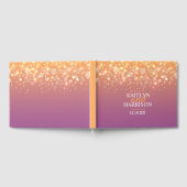 Livre D'or Mariage de bulle de champagne merci orange violet (Complet)