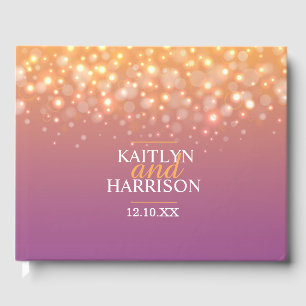 Livre D'or Mariage de bulle de champagne merci orange violet