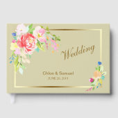 Livre D'or Mariage de cadre doré Bouquet Spring (Recto)