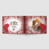 Livre D'or Mariage de cadre rouge floral (Complet)