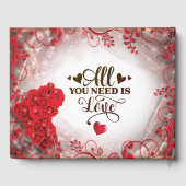 Livre D'or Mariage de cadre rouge floral (Verso)