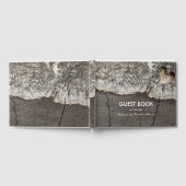 Livre D'or Mariage de coeur en bois sculpté d'arbre rustique (Complet)