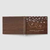 Livre D'or Mariage de coeur en bois sculpté rustique (Complet)