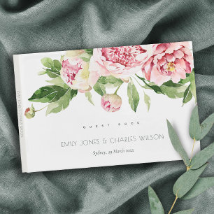 LIVRE D'OR MARIAGE DE COULEUR D'EAU FLEURIE FLEURIE BLANC DOU