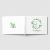 Livre D'or Mariage de couronne de feuillage vert (Complet)