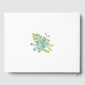 Livre D'or Mariage de couronne de feuillage vert (Verso)