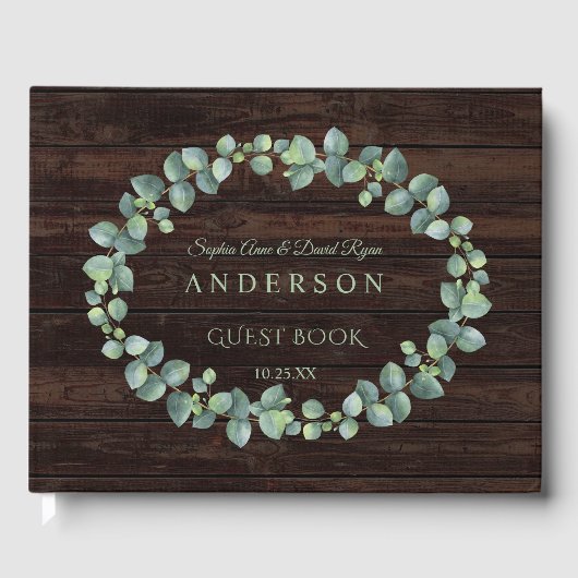 Livre D'or Mariage de couronnes Eucalyptus (Recto)