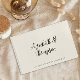Livre D'or Mariage de crème de script d'élégance simple