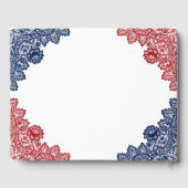 Livre D'or Mariage de dentelle bleu et rouge (Verso)