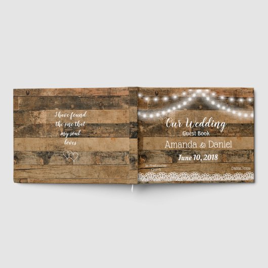 Livre D'or Mariage de dentelle rustique (Complet)