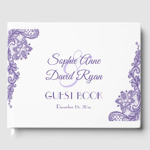 Livre D'or Mariage de dentelle ultra violet moderne