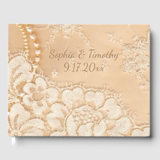 Livre D'or Mariage de dentelles et perles (Recto)