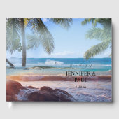 Livre D'or Mariage de Destination de Plage Tropicale aux Palm (Recto)