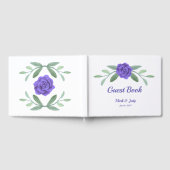 Livre D'or Mariage de feuillage bleu violet Floral (Complet)