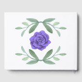 Livre D'or Mariage de feuillage bleu violet Floral (Verso)