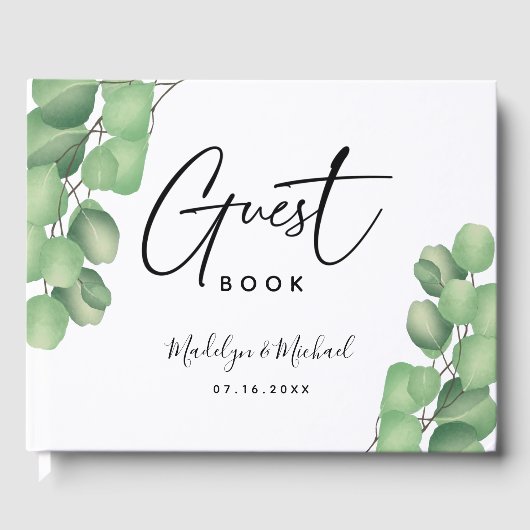 Livre D'or Mariage de feuillage d'Eucalyptus Botanique Modern (Recto)