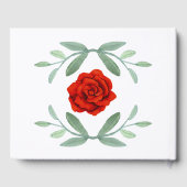 Livre D'or Mariage de feuillage Floral Rouge (Verso)