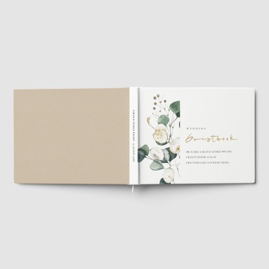 Livre D'or Mariage de feuillage vert rustique Eucalyptus (Complet)