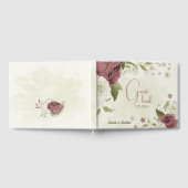 Livre D'or mariage de fleurs blanches rose et poussiéreuses (Complet)
