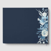 Livre d'or mariage de fleurs d'aquarelle bleue (Verso)