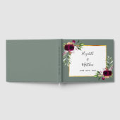 Livre D'or Mariage de fleurs de Bourgogne vert Sage (Complet)