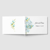 Livre D'or Mariage de fleurs de jardin bleu (Complet)