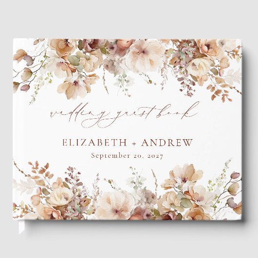 Livre D'or Mariage de fleurs de jardin Bohème rustique (Recto)