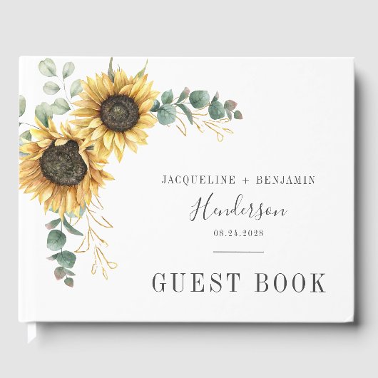 Livre D'or Mariage de fleurs de tournesol (Recto)