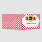 Livre D'or Mariage de fleurs de tournesol rouge En vichy rust (Complet)