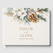 Livre D'or Mariage de fleurs florales de pins d'hiver (Recto)
