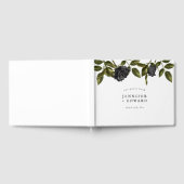 Livre D'or Mariage de fleurs noires gothiques blanc (Complet)