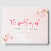 Livre D'or Mariage de fleurs rose printemps cerise fleurs (Recto)