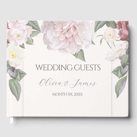 Livre D'or Mariage de Jardin de Roses Roses Élégant (Recto)