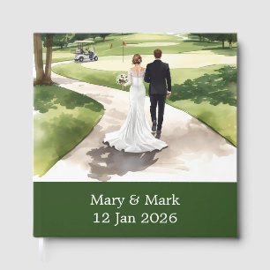 Livre D'or Mariage de la mariée et du marié de golf sur un te