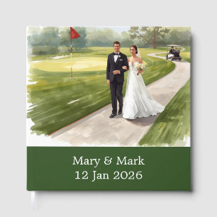 Livre D'or Mariage de la mariée et du marié de golf sur un te