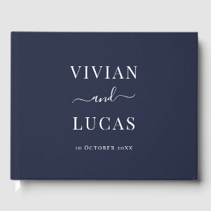 Livre D'or Mariage de la Marine moderne bleu officiel minimal