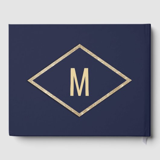 Livre D'or Mariage de la Parties scintillant Blue Faux Gold N (Verso)