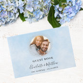 Livre D'or Mariage de la photo en argent bleu clair