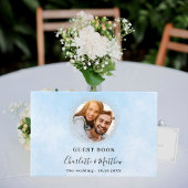 Livre D'or Mariage de la photo en argent bleu clair